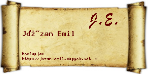 Józan Emil névjegykártya