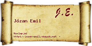 Józan Emil névjegykártya