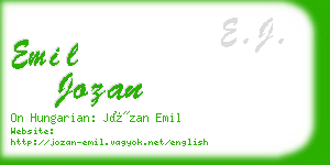 emil jozan business card